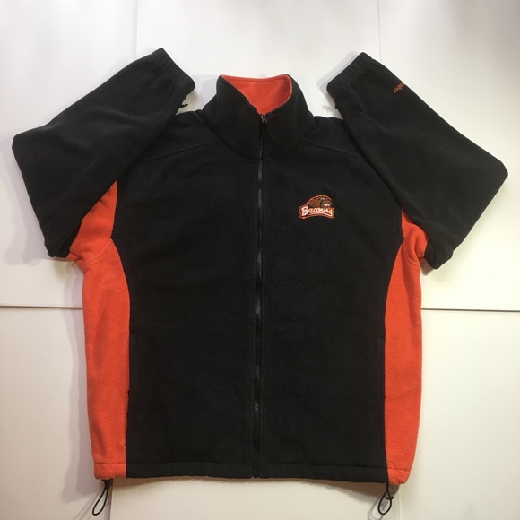 Columbia Mens Fleece Jacket Small Gray Blue Flattop Ridge Full Zip Coat REDUCED